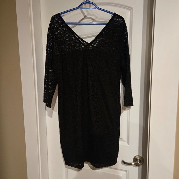 Black Lacey Lined Dress, EUC - Picture 1 of 3